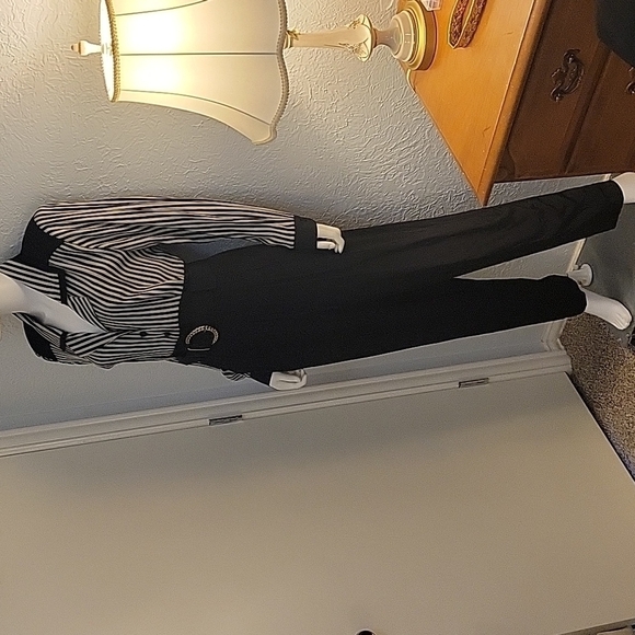 VTG MENU 1980s Striped Belted High Waist Landgirl Power Jumpsuit - Picture 2 of 16